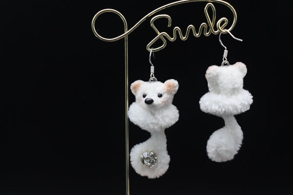 Handcraft Woolen Twisted Stick Earring-Doggie 2